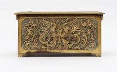 HIGHLY DECORATED RENAISSANCE STYLE SOLID BRASS JEWELRY TRINKET BOX - 3219776