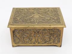 HIGHLY DECORATED RENAISSANCE STYLE SOLID BRASS JEWELRY TRINKET BOX - 3219780