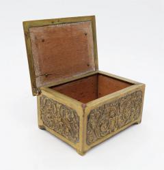 HIGHLY DECORATED RENAISSANCE STYLE SOLID BRASS JEWELRY TRINKET BOX - 3219810