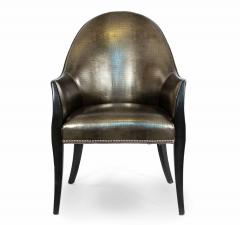 HIgh back Faux Alligator Armchairs - 4658288