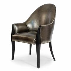 HIgh back Faux Alligator Armchairs - 4658289