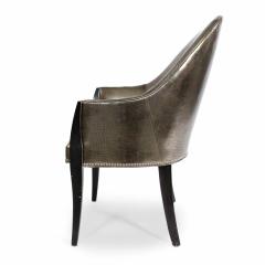 HIgh back Faux Alligator Armchairs - 4658292