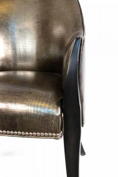 HIgh back Faux Alligator Armchairs - 4658300