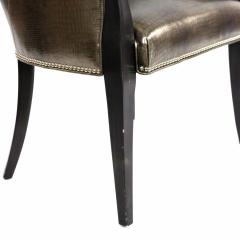 HIgh back Faux Alligator Armchairs - 4658302