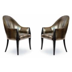 HIgh back Faux Alligator Armchairs - 4708845