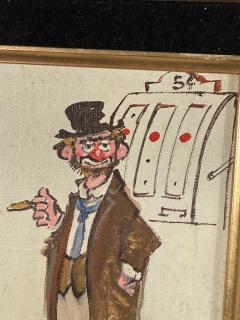 HOBO CLOWN WITH SLOT MACHINE PAINTING - 4324208