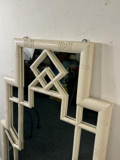 HOLLYWOOD REGENCY WHITE FAUX BAMBOO MIRROR - 3999602