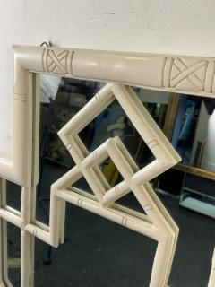 HOLLYWOOD REGENCY WHITE FAUX BAMBOO MIRROR - 3999607