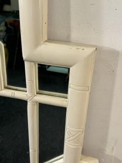 HOLLYWOOD REGENCY WHITE FAUX BAMBOO MIRROR - 3999609