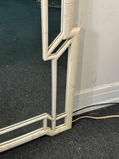 HOLLYWOOD REGENCY WHITE FAUX BAMBOO MIRROR - 3999611