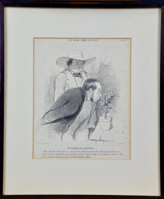 HONOR DAUMIER 19th Century Daumier Satirical Lithograph Triumph of the Botanist  - 2694544