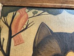 HUBERT HENRY SCHRADER THE CAT BIRD CATCHER FOLK ART PAINTING BY HUBERT HENRY SCHRADER - 4648039