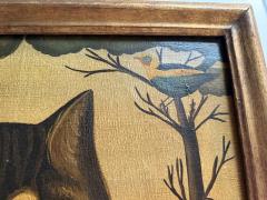 HUBERT HENRY SCHRADER THE CAT BIRD CATCHER FOLK ART PAINTING BY HUBERT HENRY SCHRADER - 4648040