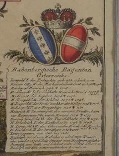 Habsburg Family Tree Hand Colored Engraving 18th century or earlier - 4178951