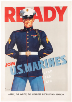 Haddon H Sunny Sundblom Ready Join U S Marines Vintage WWII Recruitment Poster by Haddon Sundblom - 3692461