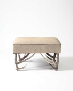 Hair on Hide Ottoman United States - 3814575