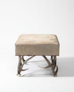 Hair on Hide Ottoman United States - 3814579