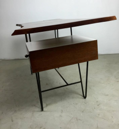 Hairpin Desk with Floating Drawer and Custom Free Edge Walnut Top - 219203