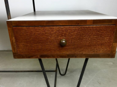 Hairpin Desk with Floating Drawer and Custom Free Edge Walnut Top - 219206