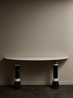 Half Moon Two Tones Marble Console - 4715269