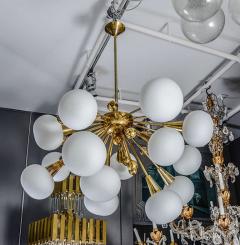 Half Sputnik Brass and Murano Glass Chandeliers - 4719255