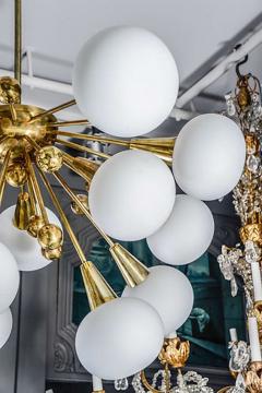 Half Sputnik Brass and Murano Glass Chandeliers - 4719257