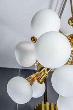 Half Sputnik Brass and Murano Glass Chandeliers - 4719258