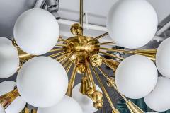 Half Sputnik Brass and Murano Glass Chandeliers - 4719259
