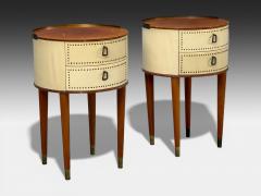 Halvdan Pettersson Halvdan Petterson Nightstands Leather Beech Brass Sweden 1950s - 4448695