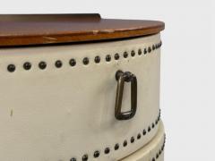 Halvdan Pettersson Halvdan Petterson Nightstands Leather Beech Brass Sweden 1950s - 4448698