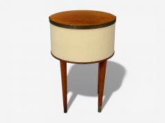 Halvdan Pettersson Halvdan Petterson Nightstands Leather Beech Brass Sweden 1950s - 4448703