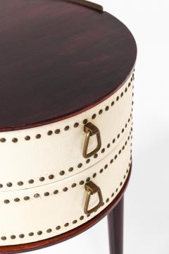 Halvdan Pettersson Set of 2 Bedside Tables in Brass and Mahogany by Halvdan Pettersson 1950s - 4507626