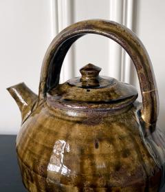 Hamada Shoji Japanese Mingei Glazed Tea Pot with Kintsugi by Shoji Hamada - 2543048