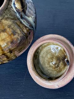 Hamada Shoji Japanese Mingei Glazed Tea Pot with Kintsugi by Shoji Hamada - 2543050