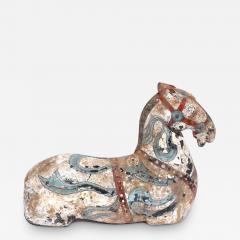 Han Dynasty Polychromed Pottery Horse - 3088412