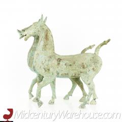 Han Dynasty Style Mid Century Terracotta Horse Pair - 2354422