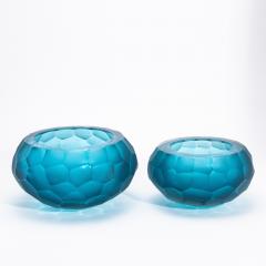 Hand Blown Modern Murano Bowl in Aquamarine Medium - 4225181