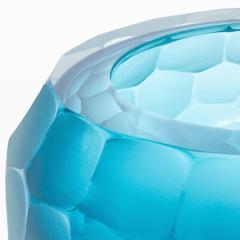 Hand Blown Modern Murano Bowl in Aquamarine Medium - 4225221