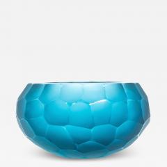 Hand Blown Modern Murano Bowl in Aquamarine Medium - 4226841