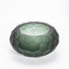 Hand Blown Modern Murano Bowl in Eucalyptus Green Large - 4227095