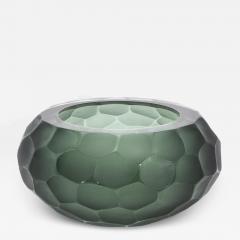 Hand Blown Modern Murano Bowl in Eucalyptus Green Large - 4227366