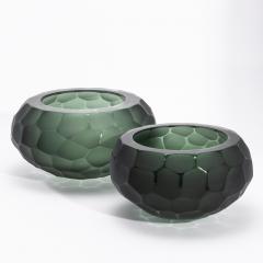 Hand Blown Modern Murano Bowl in Eucalyptus Green Medium - 4227081
