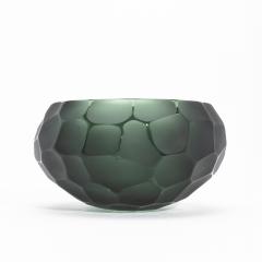 Hand Blown Modern Murano Bowl in Eucalyptus Green Medium - 4227092