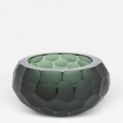 Hand Blown Modern Murano Bowl in Eucalyptus Green Medium - 4227365