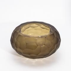 Hand Blown Modern Murano Bowl in Olive Green Large - 4225608