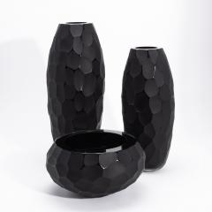 Hand Blown Modern Murano Bowl in Onyx Black Large - 4225142