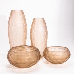 Hand Blown Modern Murano Bowl in Rose Large - 4225604