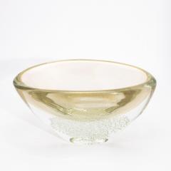 Hand Blown Modern Murano Bowl with 24 karat Gold Flecks and Bubbles - 4225103