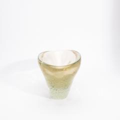Hand Blown Modern Murano Bowl with 24 karat Gold Flecks and Bubbles - 4225145