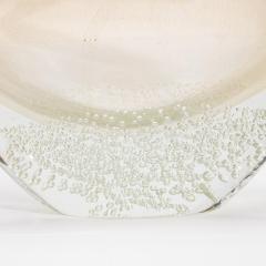 Hand Blown Modern Murano Bowl with 24 karat Gold Flecks and Bubbles - 4225146